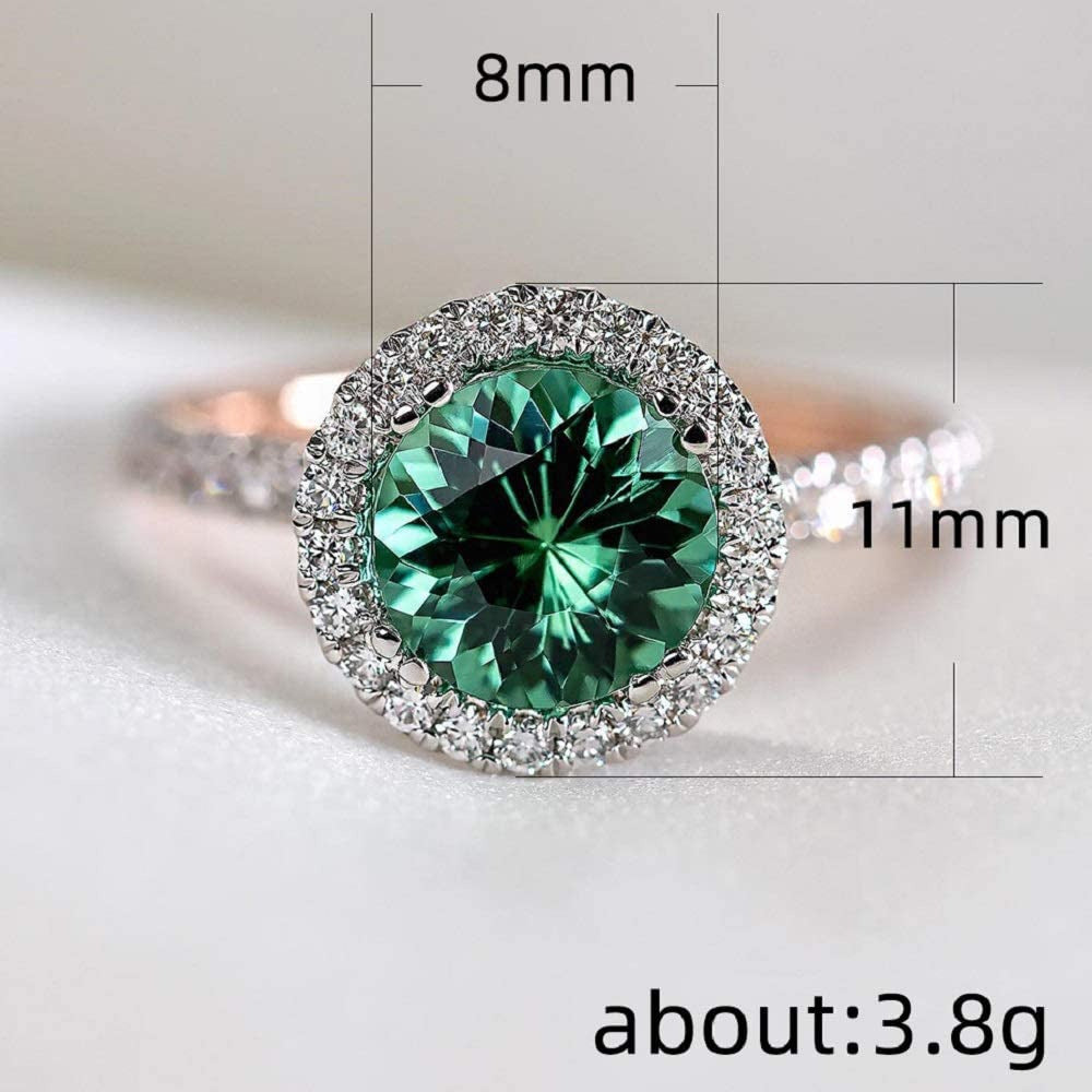 Gemstone Birthstone Sapphire Emerald Halo Statement Engagement Rings for Women,