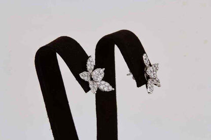 Classic Diamond Gold Cluster Earrings