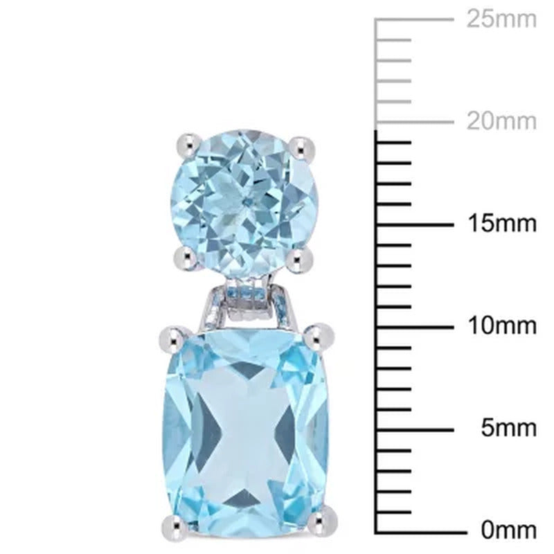 Blue Topaz Dangle Earrings in Sterling Silver