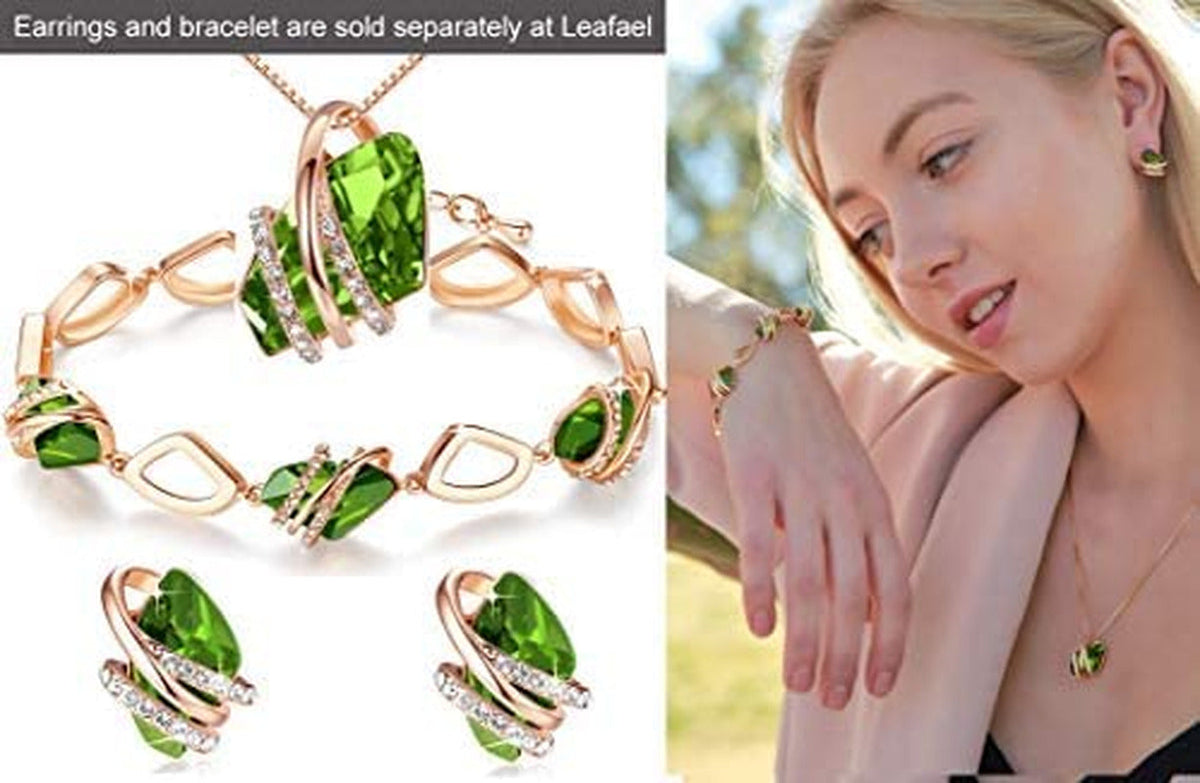 Wish Stone Pendant Necklace with Birthstone Crystal, 18K Rose Gold Plated/Silver