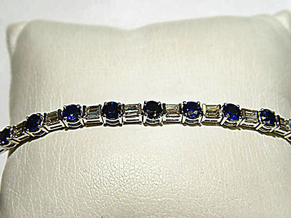 SAPPHIRE 17 STONE ROUND SHAPE DIAMOND 34 STONE BAGUETTUE