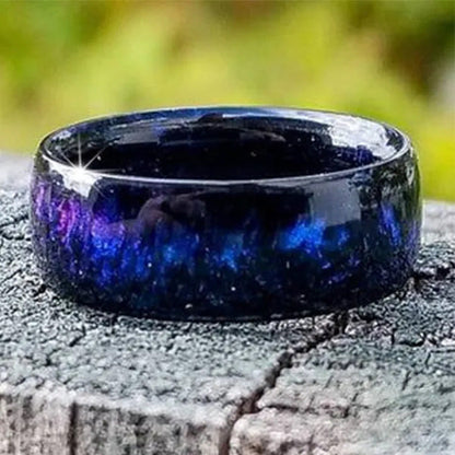 Exquisite Fashion Natural Rainbow Opal Ring 5 Colors Black,Blue Cloud,Dark Blue,