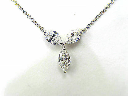 DIAMOND 3 MARQUISE SHAPE DIAMOND PENDANT INCLUDED 14 INCH CHAIN