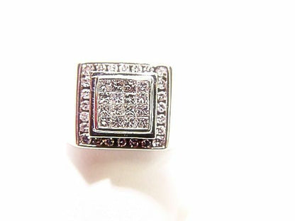 MENS DIAMOND BAND RING 1.32 CT G SI DIAMOND ROUND PRINCESS SHAPE MENS BAND 14 K
