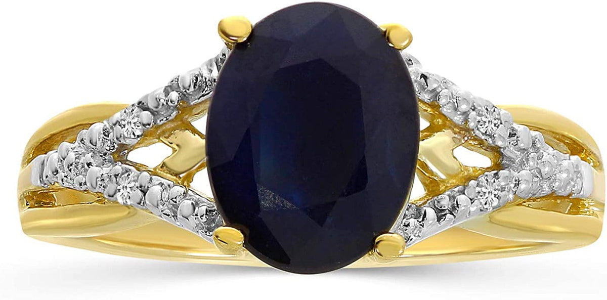 Sapphire and Diamond Ring in 14K Yellow Gold