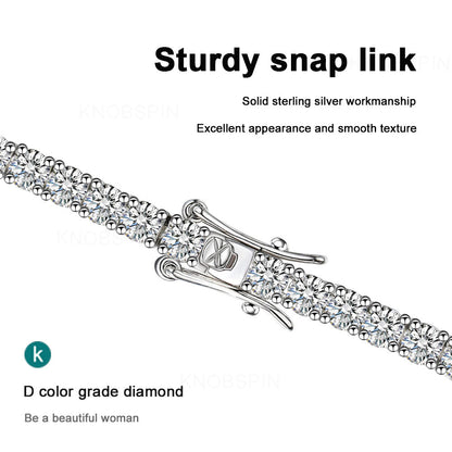 Real Moissanite Bracelet for Women S925 Sterling Silver 4Mm Diamonds Bangles