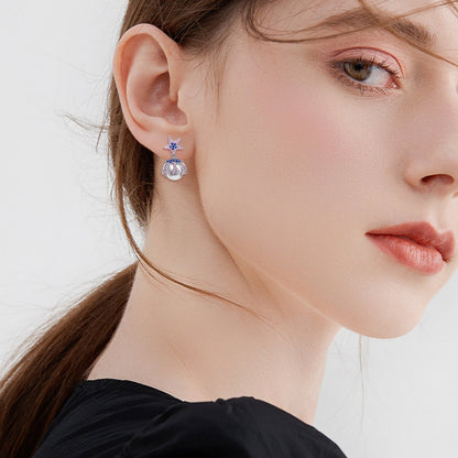 Starfish Earrings Pearl Stud Earrings Sterling Silver Jewelry for Women
