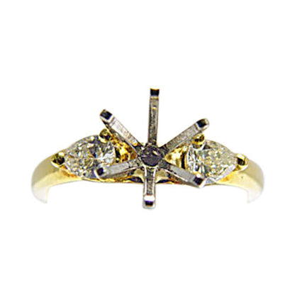 DIAMOND 2 PEAR SHAPE 3 PRONG SET SETTING 6 PRONG SET