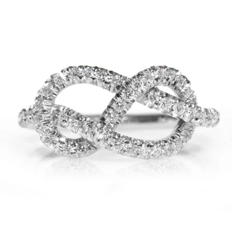 Delicate 925 Sterling Silver Micro Pave Diamond Infinity Rings for Women Bride E