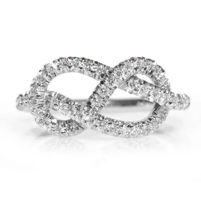 Delicate 925 Sterling Silver Micro Pave Diamond Infinity Rings for Women Bride E