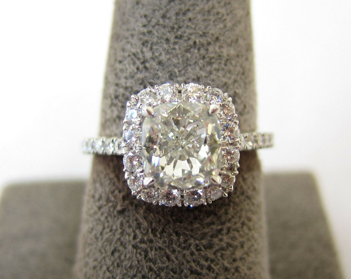 GIA CERTIFIED H COLOR SI1 CLARITY GRADE CUSHION SHAPE DIAMOND ENGAGEMENT RING