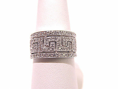 GREEK KEY STYLE DIAMOND BAND TOP SET