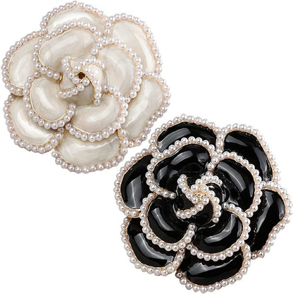 2 Pieces Flower Brooch Pin Petal Elegant Exquisite Art Brooch for Women Wedding