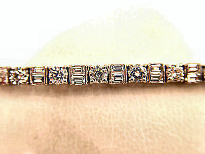 8.75 CT 22 ROUND BRILLIANT CUT DIAMONDS 44 BAGUETTE CUT DIAMOND TENNIS BRACELET