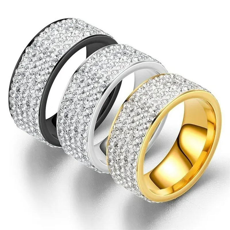 Sparkling 925 Solid Sterling Silver White Diamond Wedding Band Rings Engagement