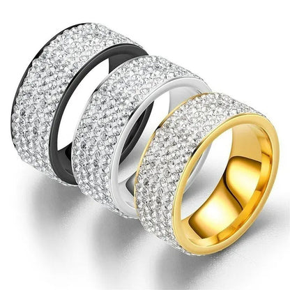 Sparkling 925 Solid Sterling Silver White Diamond Wedding Band Rings Engagement