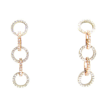 DIAMOND ROUND BR SHAPE DANGLE EARRING