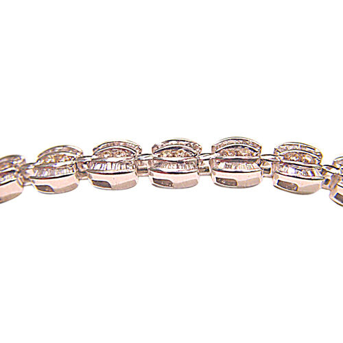 ROUND BRILLIANT BAGUETTE SHAPE DIAMOND CHANNEL SET DIAMOND TENNIS BRACELET