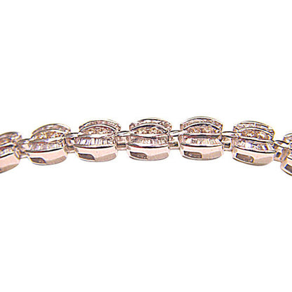 ROUND BRILLIANT BAGUETTE SHAPE DIAMOND CHANNEL SET DIAMOND TENNIS BRACELET
