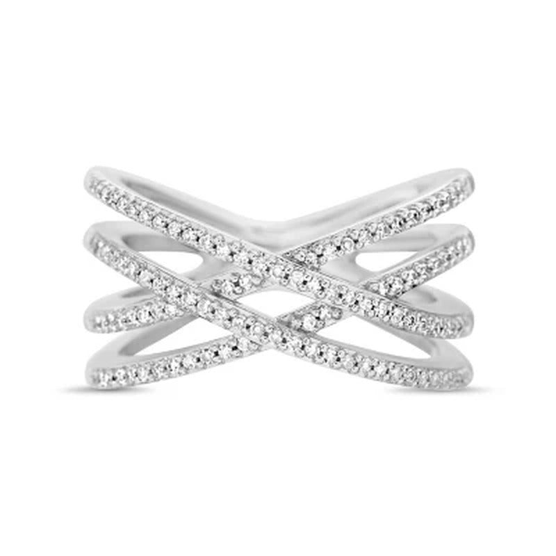 0.23 CT. T.W. Sterling Silver Diamond Ring