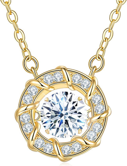 Moissanite Diamond Necklaces for Women,Dancing Heart Pendant Necklaces,925 Sterl
