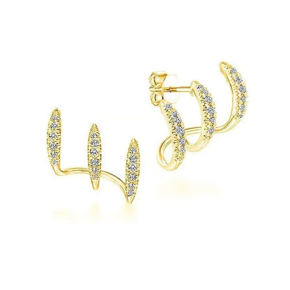 Exquisite and Fashionable New Earrings Diamond Inlaid Advanced Design Earrings T