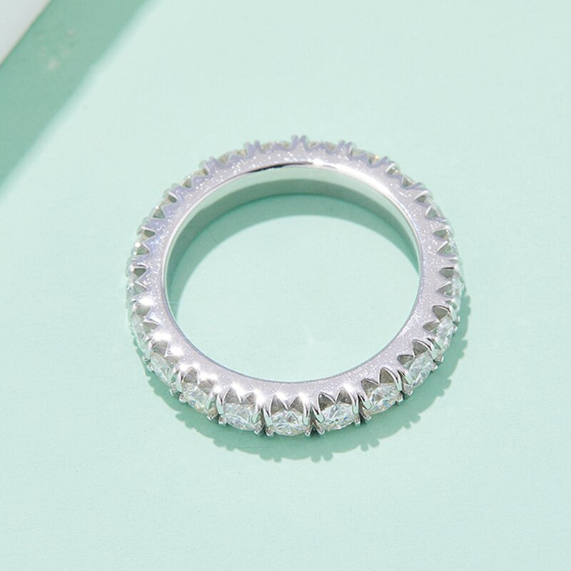 3MM 2-3Carat D Color Moissanite Wedding Band Rings for Women 925 Sterling Silver