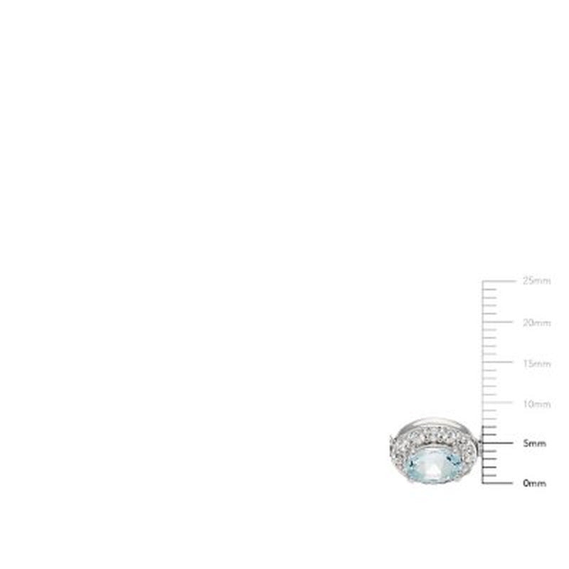 Aquamarine and White Topaz Bolo Bracelet