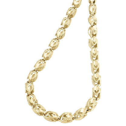 10K Yellow Gold 3D Turkish Rope Fancy Link 3.70Mm Chain Statement Necklace 26"