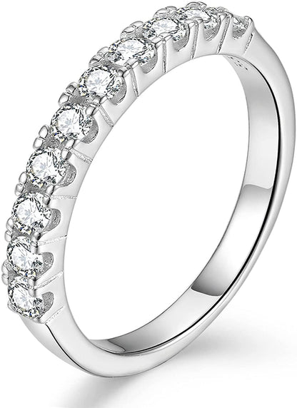 Moissanite Eternity Ring, Wedding Band for Women 0.4Ct Moissanite Lab Created Di