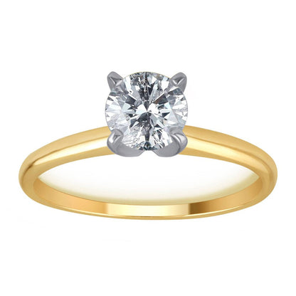 Arista 0.50 Carat T.W. round White Diamond Solitaire Ring in 14K Yellow Gold (H-