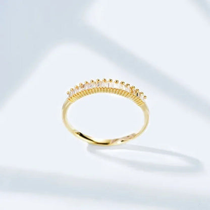 Women Fashion Dainty 18K Gold Plated Cube Diamond Rings Wedding Engagement Party