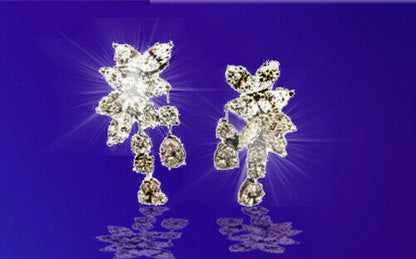 DIAMOND PEAR SHAPE MARQUISE SHAPE ROUND BRILLIANT SHAPE SET DANGLE EARRING