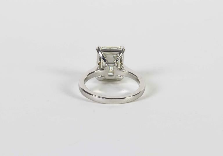 Elegant 4.26 Carat GIA Cert Emerald Cut Diamond Solitaire Engagement Ring
