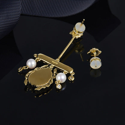 Silver S925 Sterling Silver Micro-Set Crystal Diamonds a Home Meilong Version As