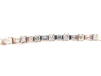 22 PRINCESS SHAPE DIAMOND 44 BAGUETTE SHAPE DIAMOND TENNIS BRACELET SET DIAMOND