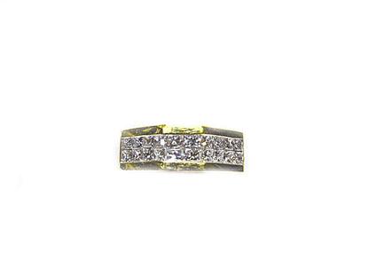 DIAMOND PRINCESS SHAPE 2 ROW INVISIBLE SET DOMED MENS DIAMOND BAND DIAMOND RING