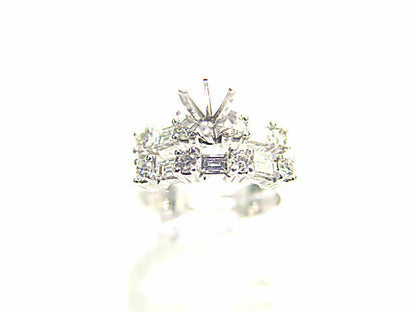 DIAMOND 8 ROUND BR 5 BAGUETTE SHAPE ENGANGEMENT SETTING ENGAGEMENT RING SETTING