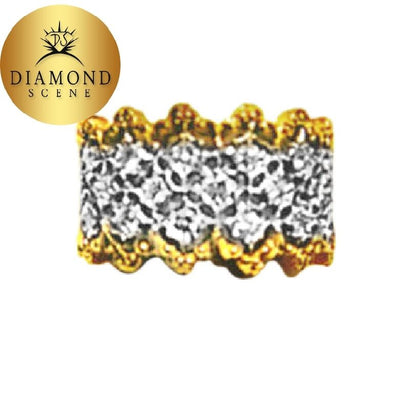 DIAMOND ROUND BRILLIANT SHAPE TWO TONE BAND ETERNITY