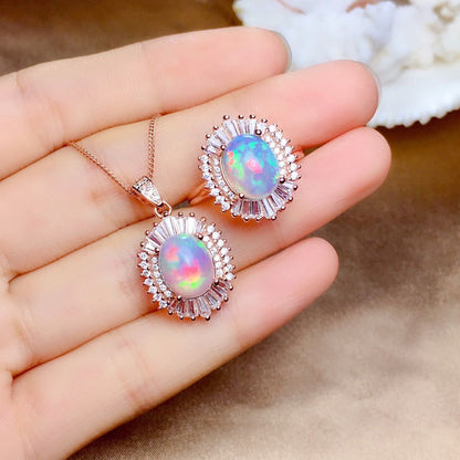 Female Ring Pendant Crystal Clean Color Good