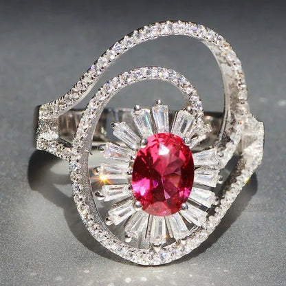 Gorgeous 925 Silver Natural Gemstones Ruby Wedding Birthstone Bride Engagement M