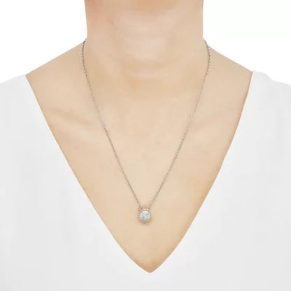 0.20 CT. T.W. Diamond Halo Pendant and Earring Set in Sterling Silver and 14K Ye