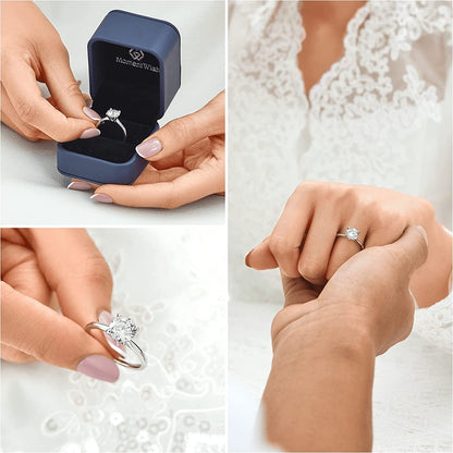 Moissanite Rings, 1Carat Moissanite Rings for Women, D Color VVS1 Simulated Diam