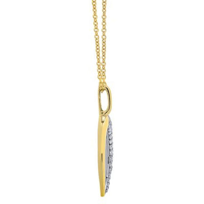 0.10 CT. T.W. Moon Double Horn Pendant Necklace in 14K Yellow Gold