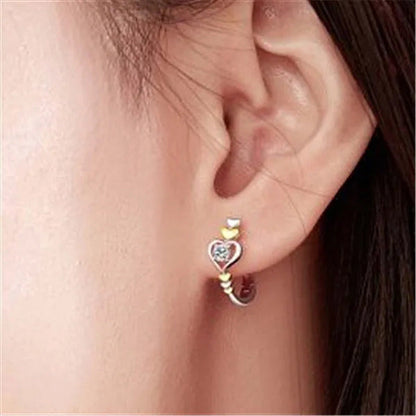 2021 New Arrival Creative Love Heart-Shaped Earrings, Beautiful Women'S Diamond