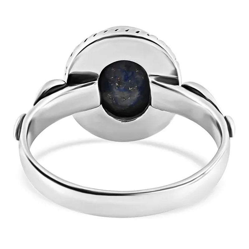 Shop LC Solitaire Ring 925 Sterling Silver Boho Handmade Oval Lapis Lazuli Cryst