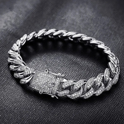 The Coolest Mens Gold / Silver Plated Chain Iced Diamond Thick Miami Cuban Link