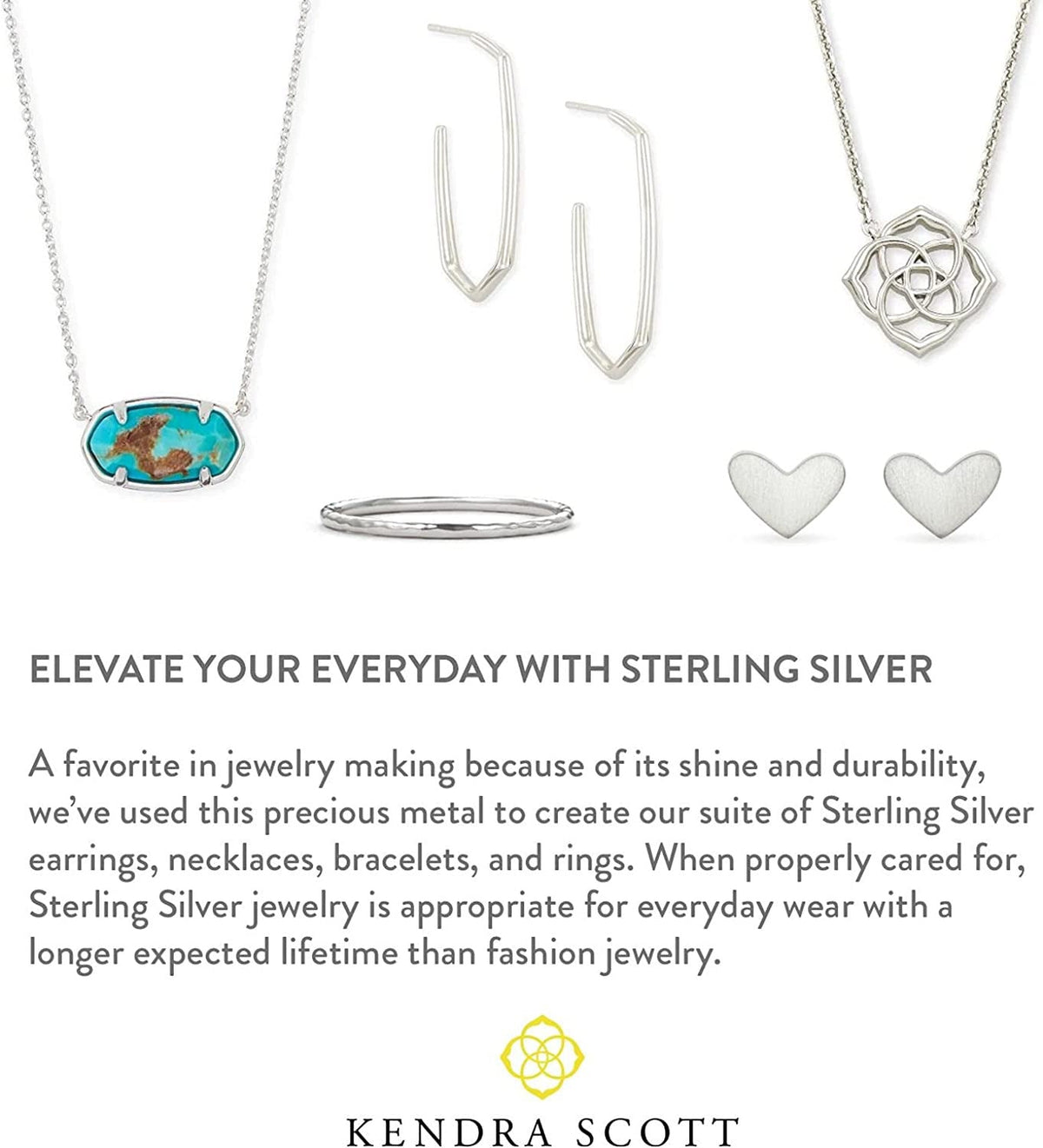 Elisa Pendant Necklace in Sterling Silver, Fine Jewelry for Women