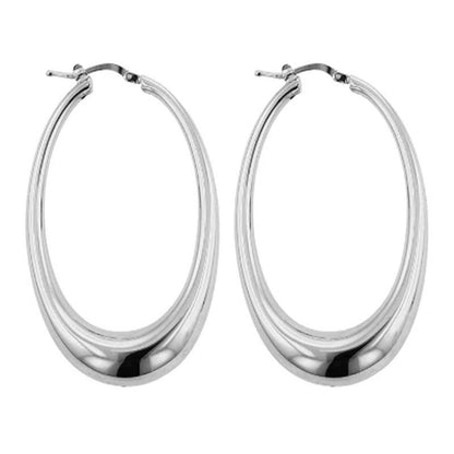 Italian Sterling Tear Drop Hoop Ears