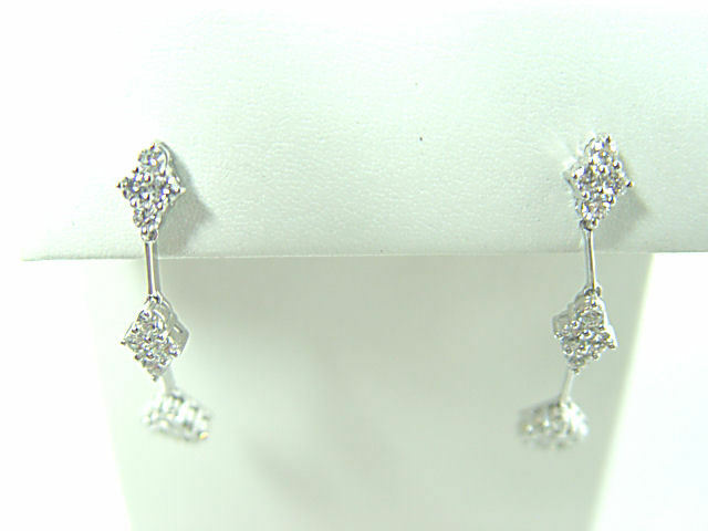 DIAMOND ROUND BRILLIANT SH DANGLE EARRING 32 STONE SET DIAMOND EARRING